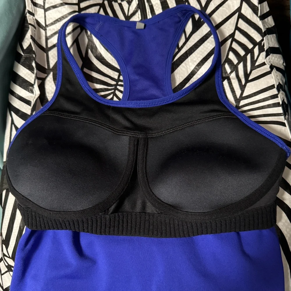 NIKE Dri-Fit Blue / Purple Lined Athletic Tank Top Size Small